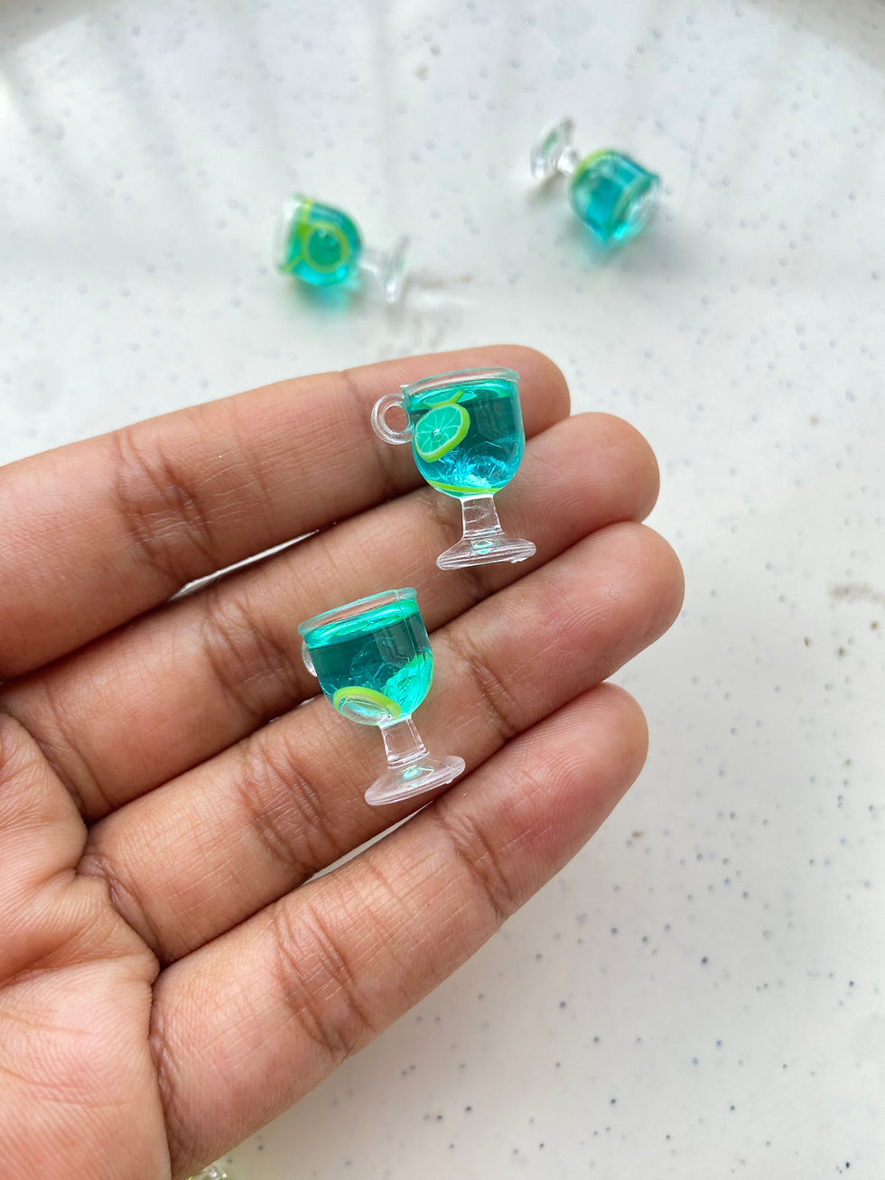 Thumbnail: Lemon cocktail glass resin charm