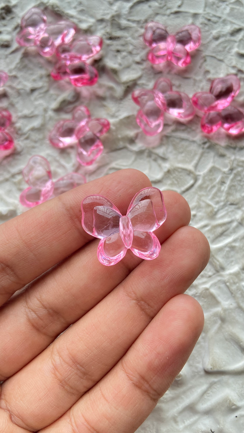 Thumbnail: Transparent acrylic butterfly vertically drilled bead