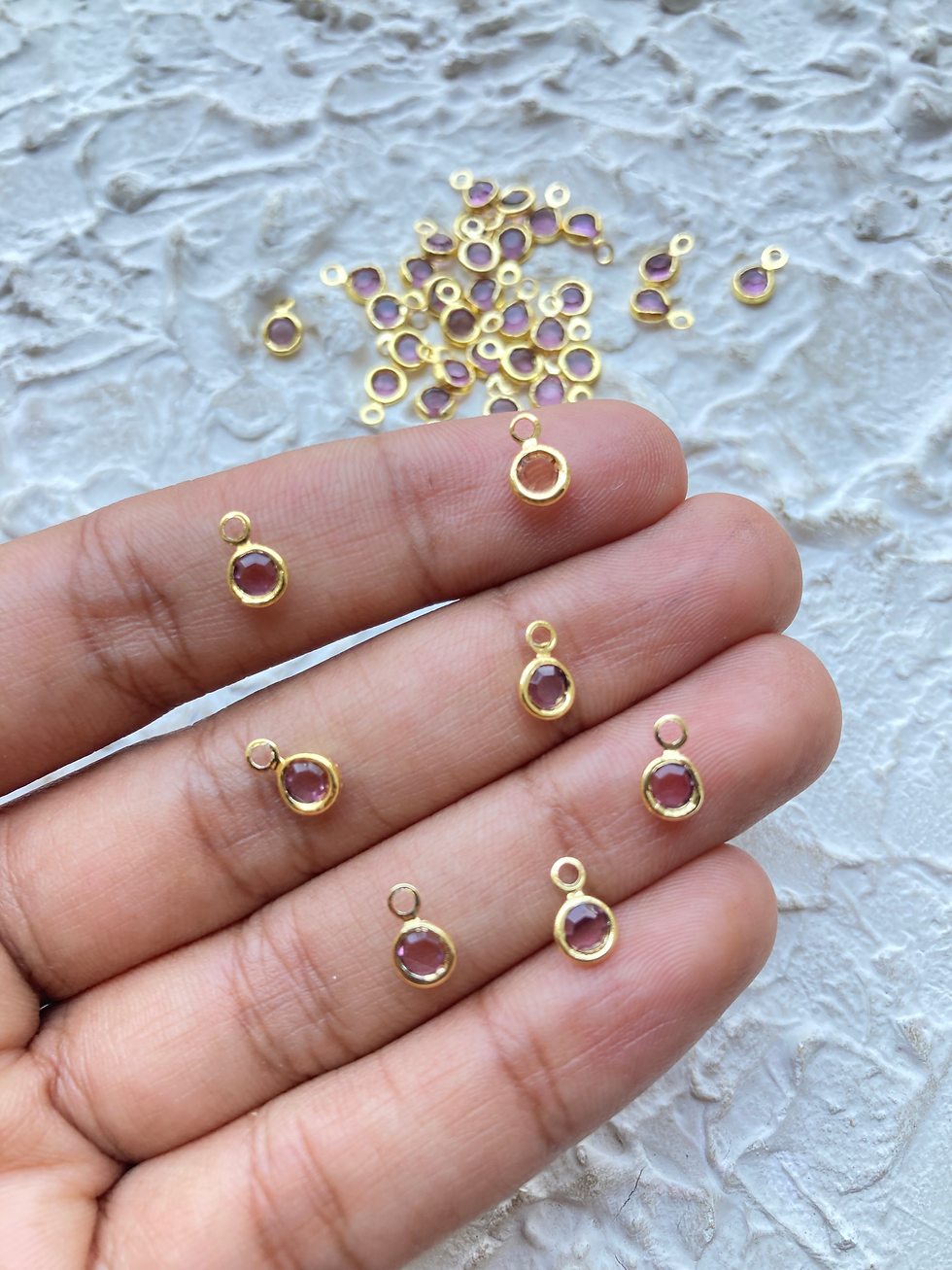 Thumbnail: Tiny colourful glass round charm