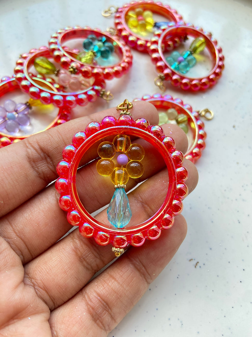 Thumbnail: Acrylic round frame with flower charm