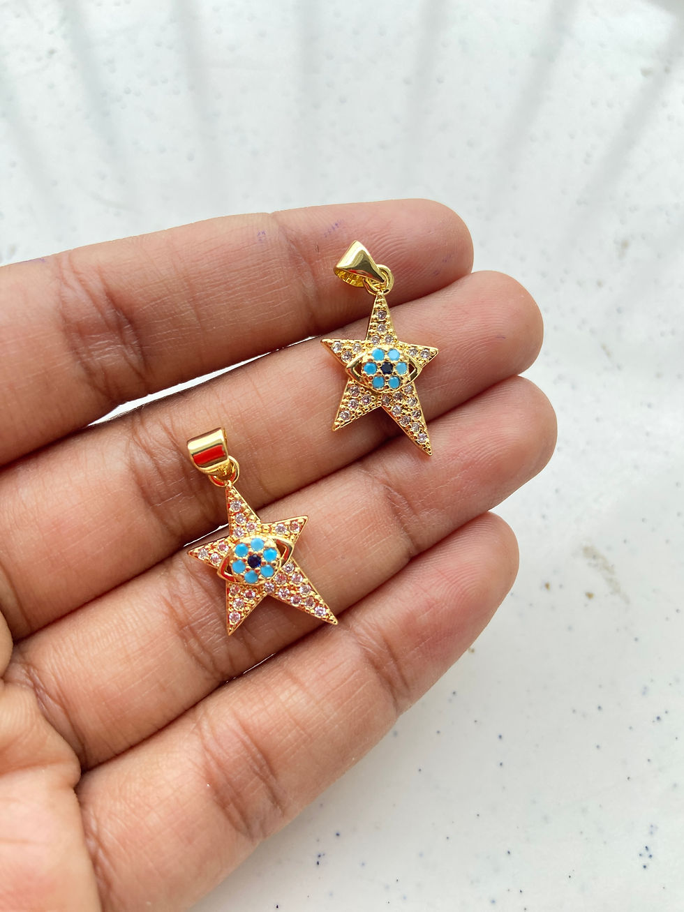 Thumbnail: Premium quality assorted evil eye zircon charm, anti-tarnish