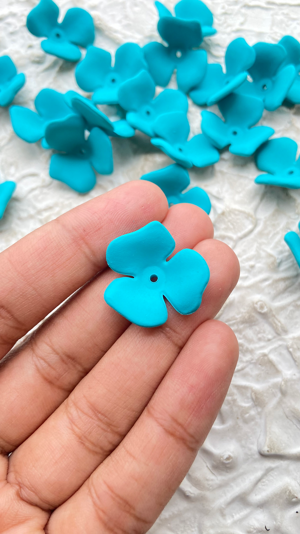 Thumbnail: Spray painted 3 petal acrylic bead cap
