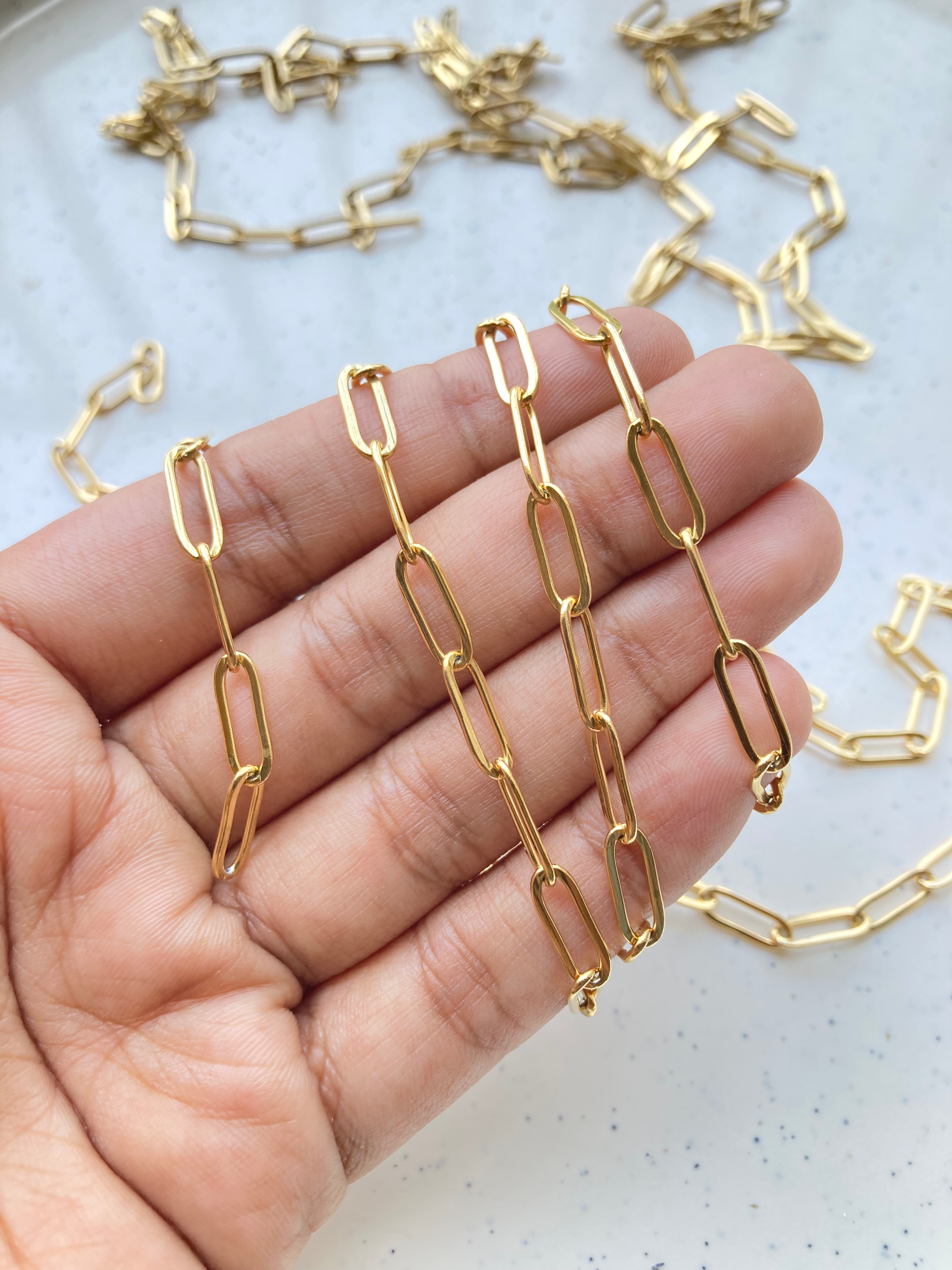 4*12mm stainless steel paper clip running chain, anti-tarnish