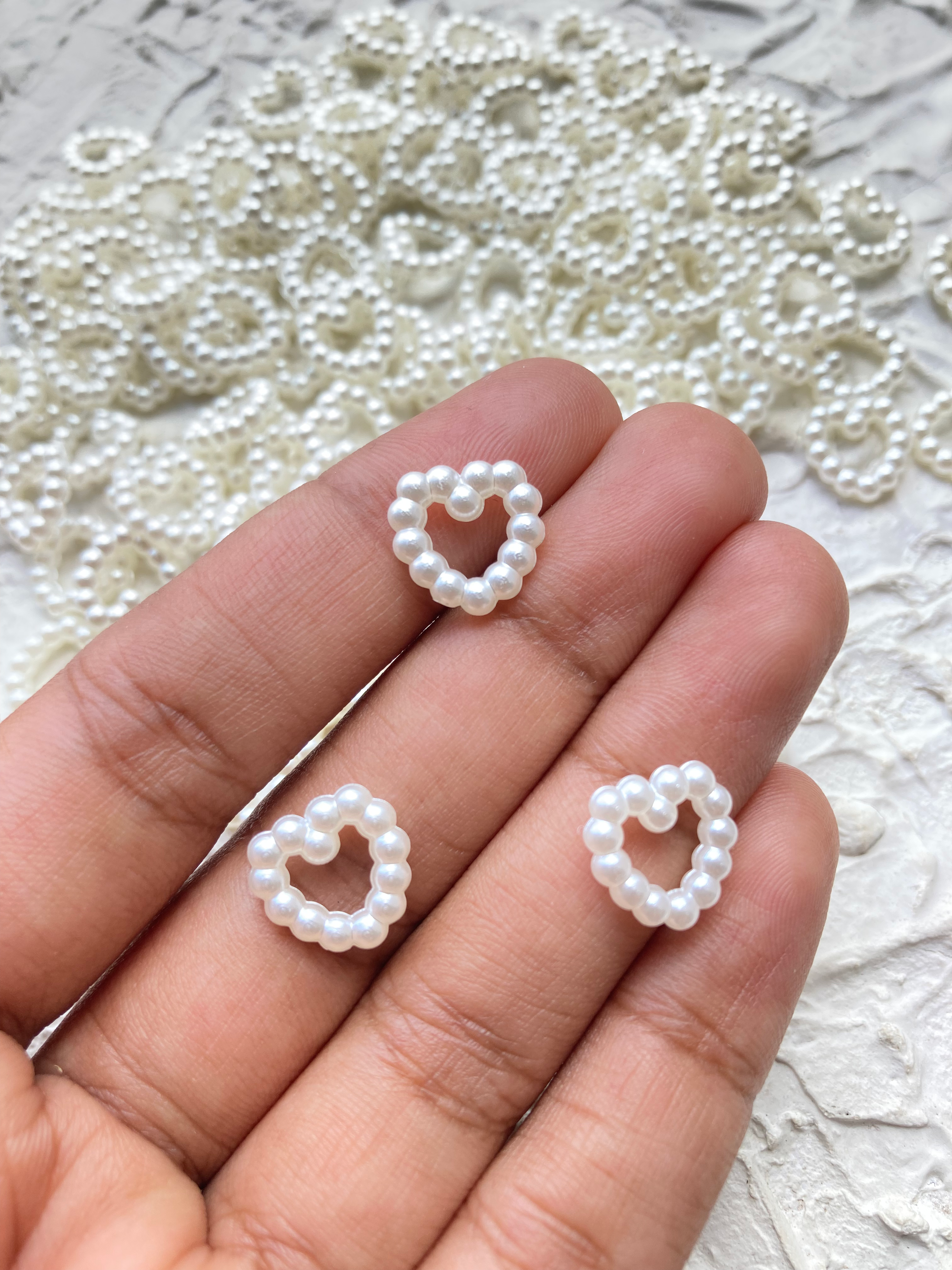 Imitation pearl heart shape charm
