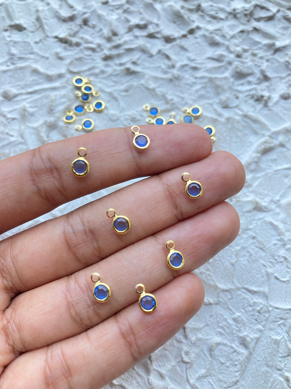 Thumbnail: Tiny colourful glass round charm