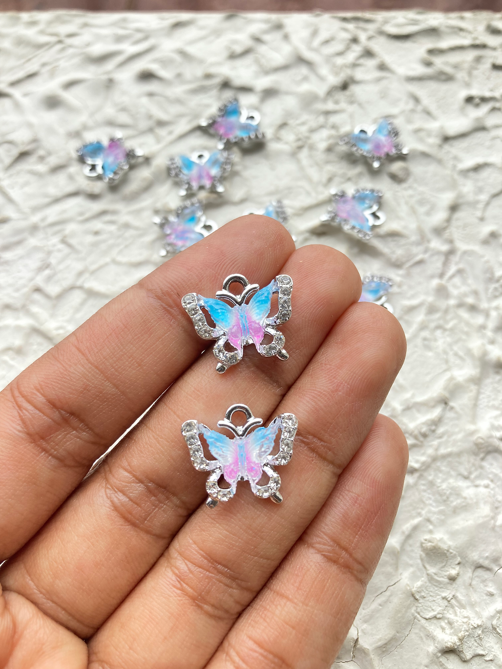 Thumbnail: Colourful crystal butterfly charm
