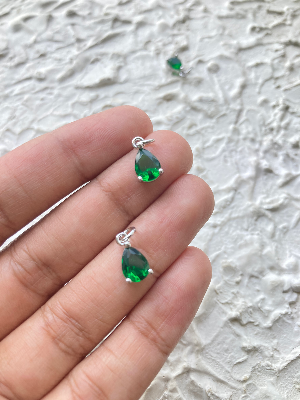 Thumbnail: Silver teardrop zircon charm