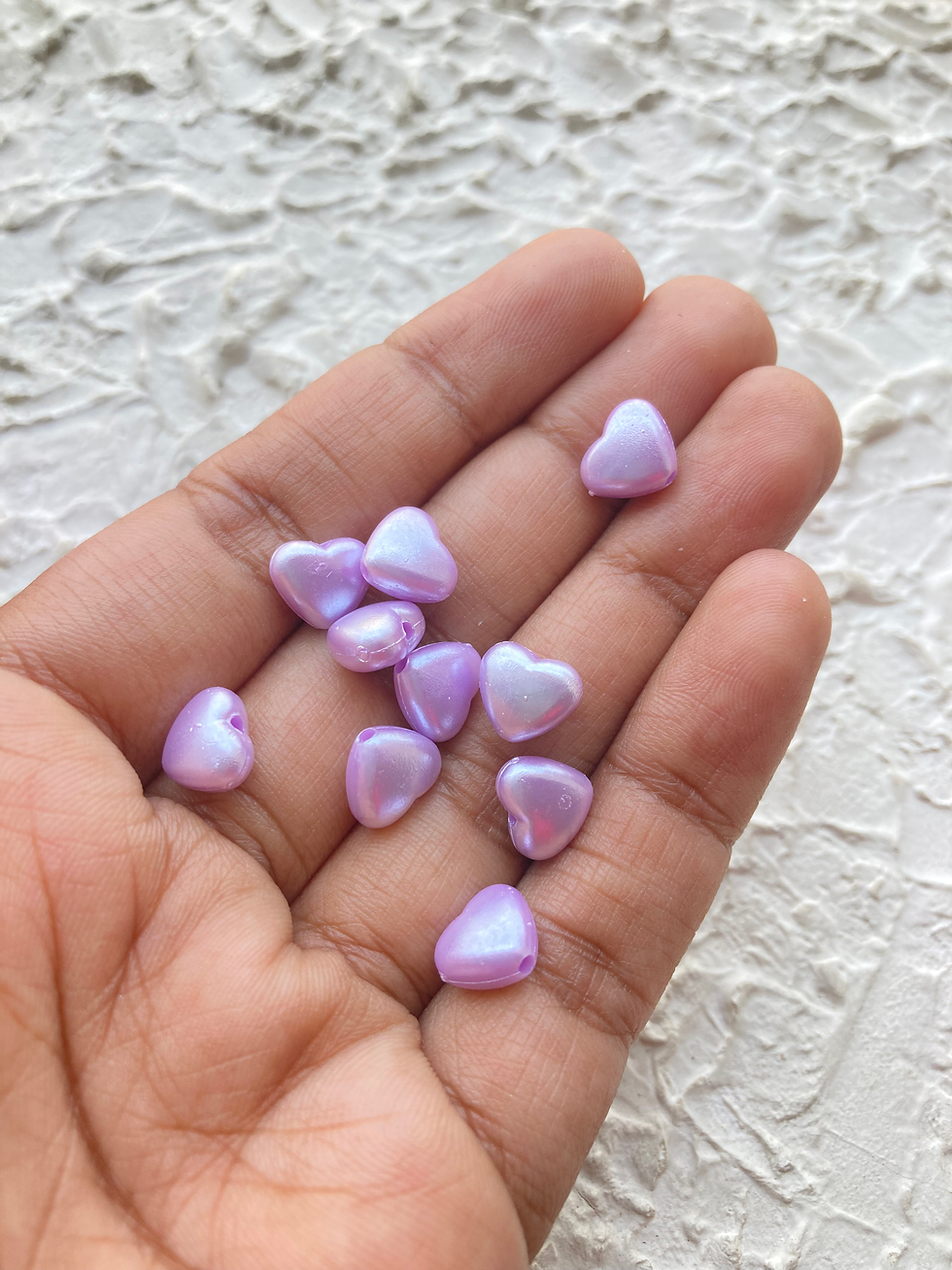 Thumbnail: Imitation pearl acrylic mix colour heart bead