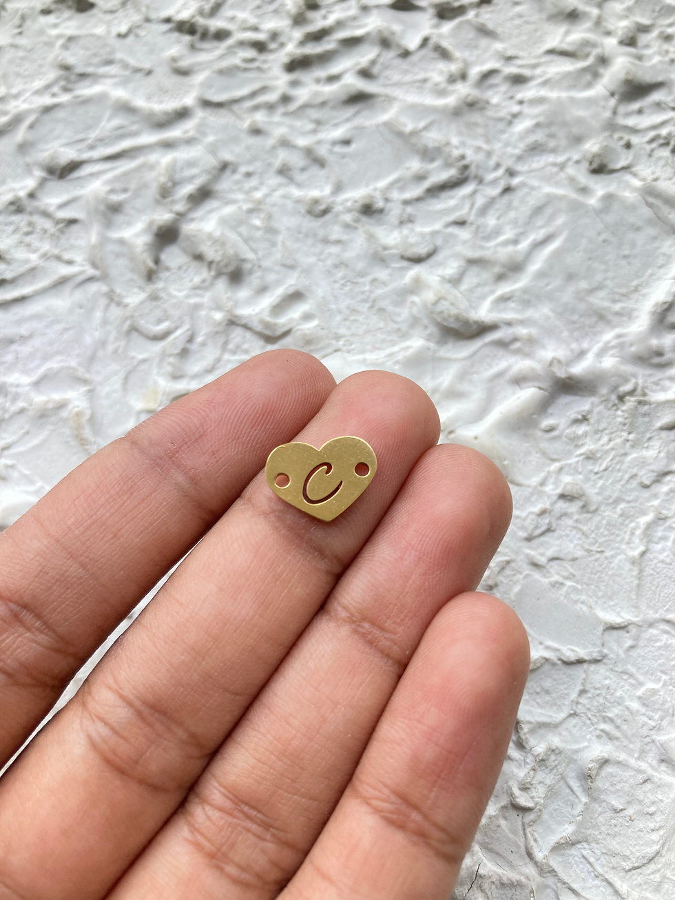 Thumbnail: 304 stainless steel alphabet cutout heart shape charm (A to N)