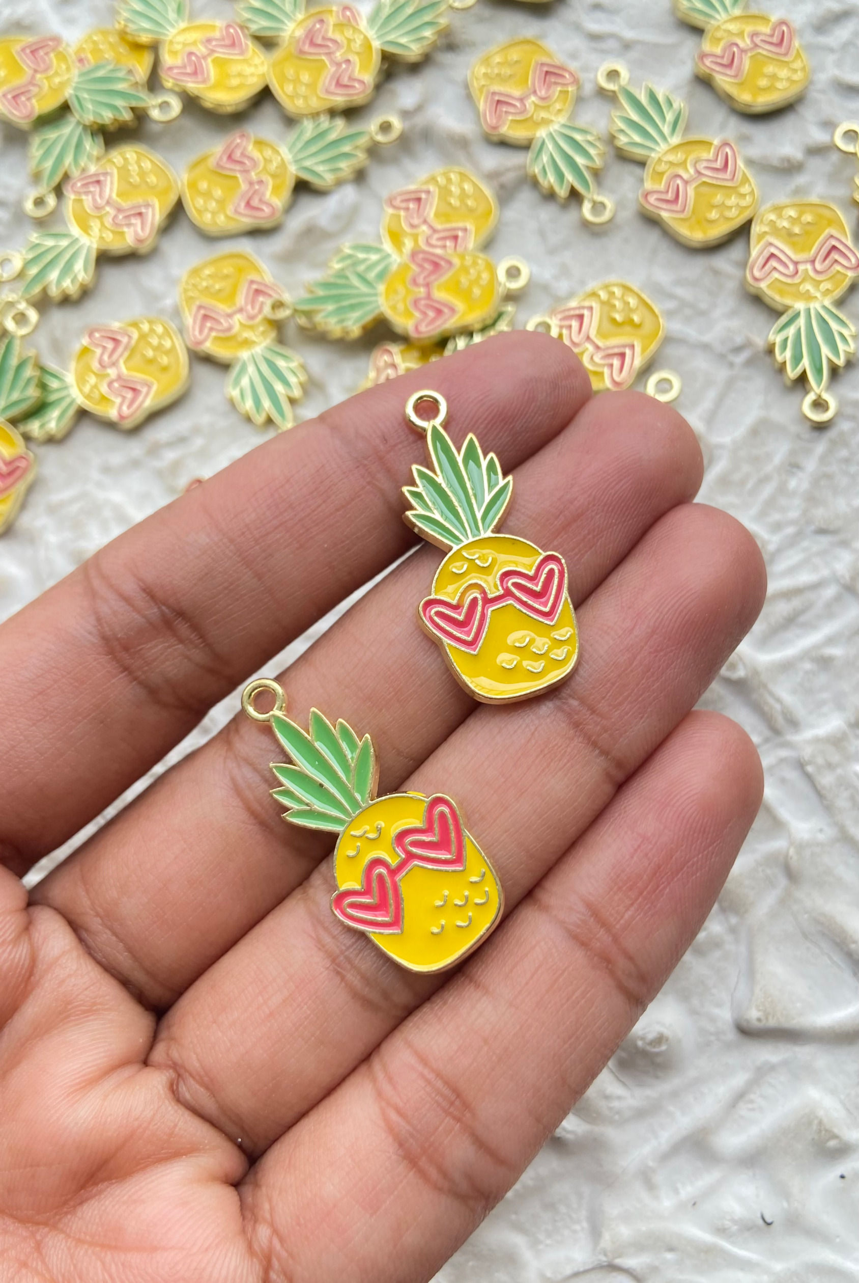Enamel pineapple charm
