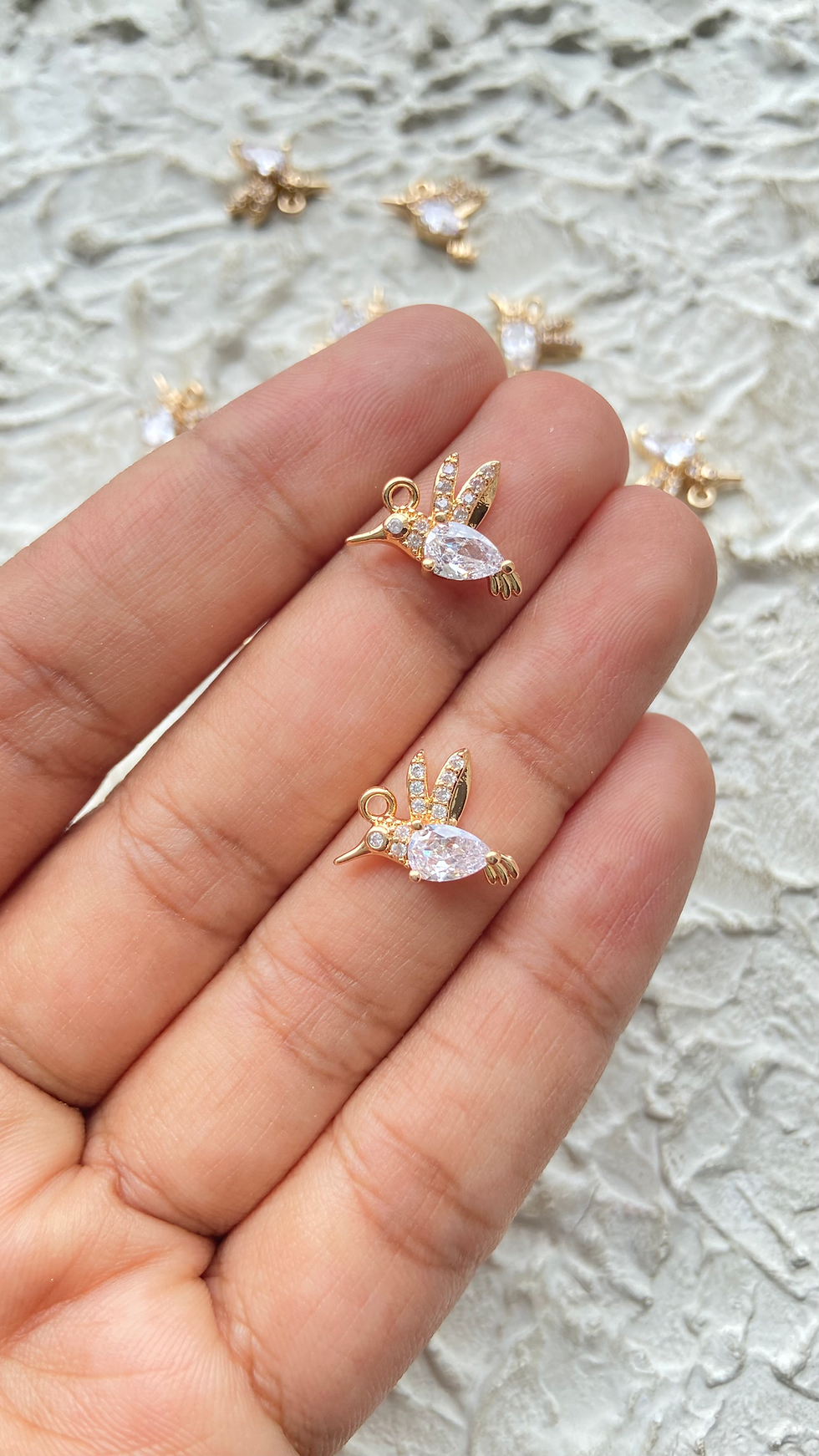 Thumbnail: Gold plated bird zircon pendant