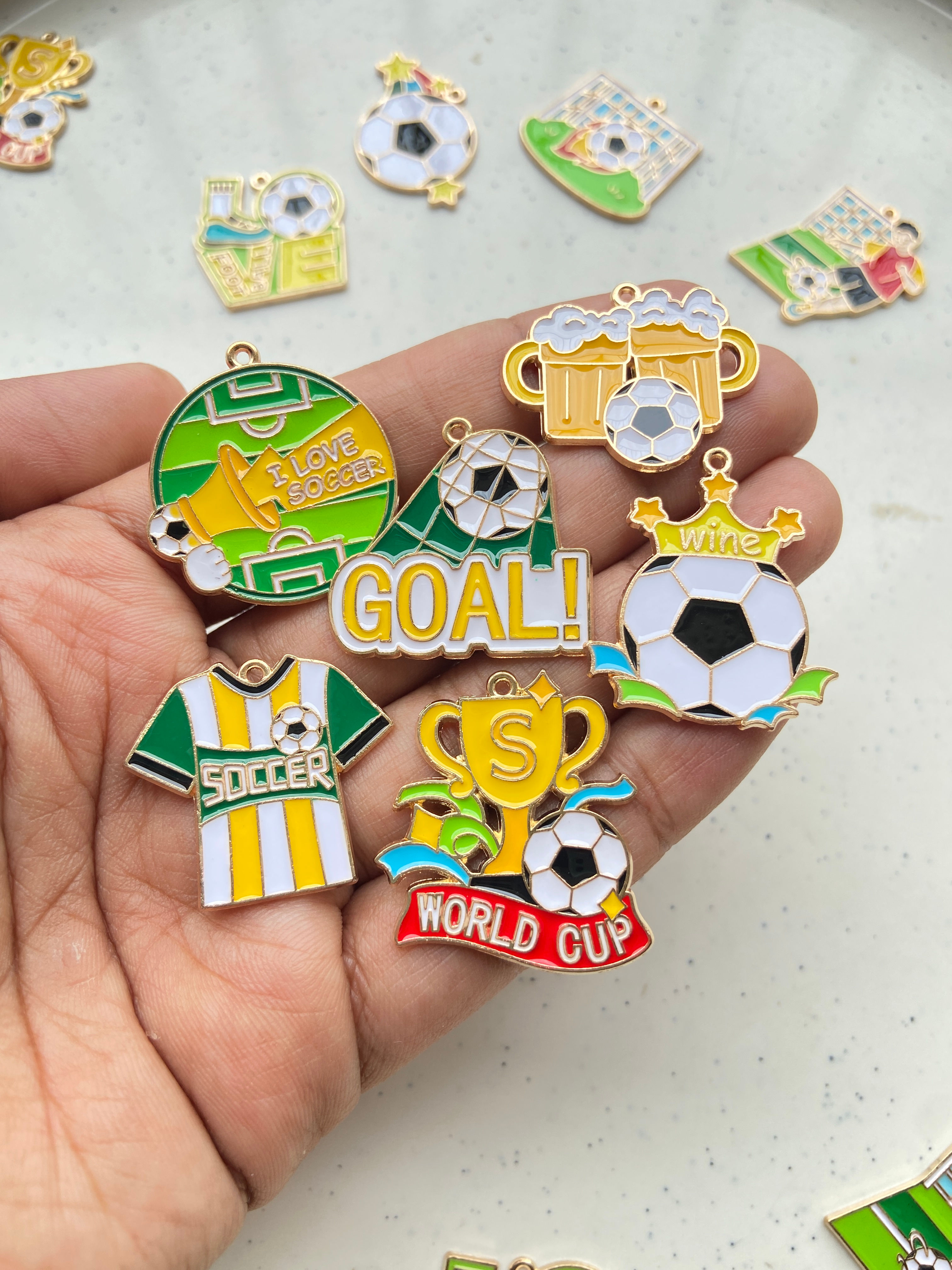 Mix football theme alloy enamel charm (1pc)