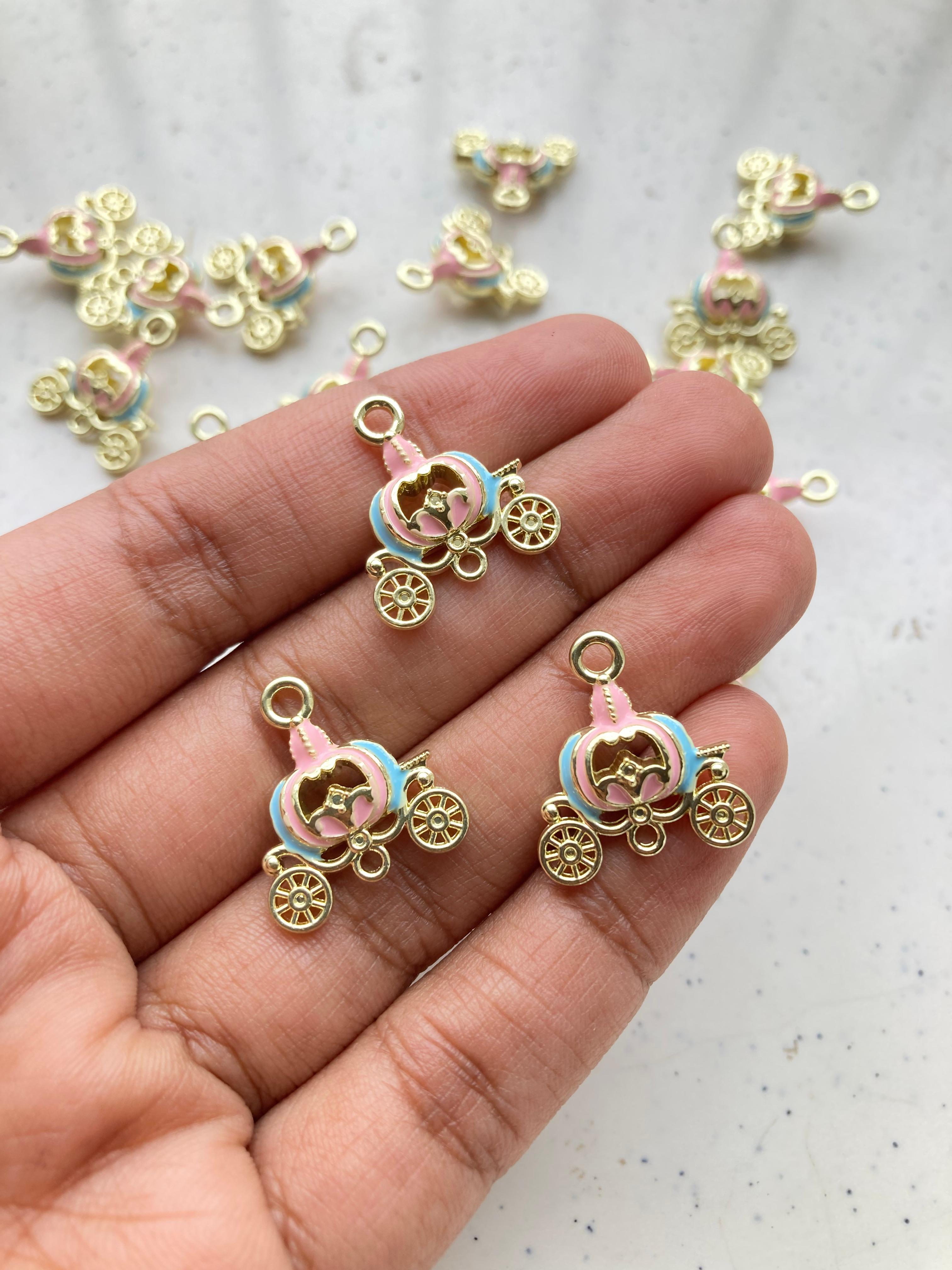 Alloy enamel cart charm