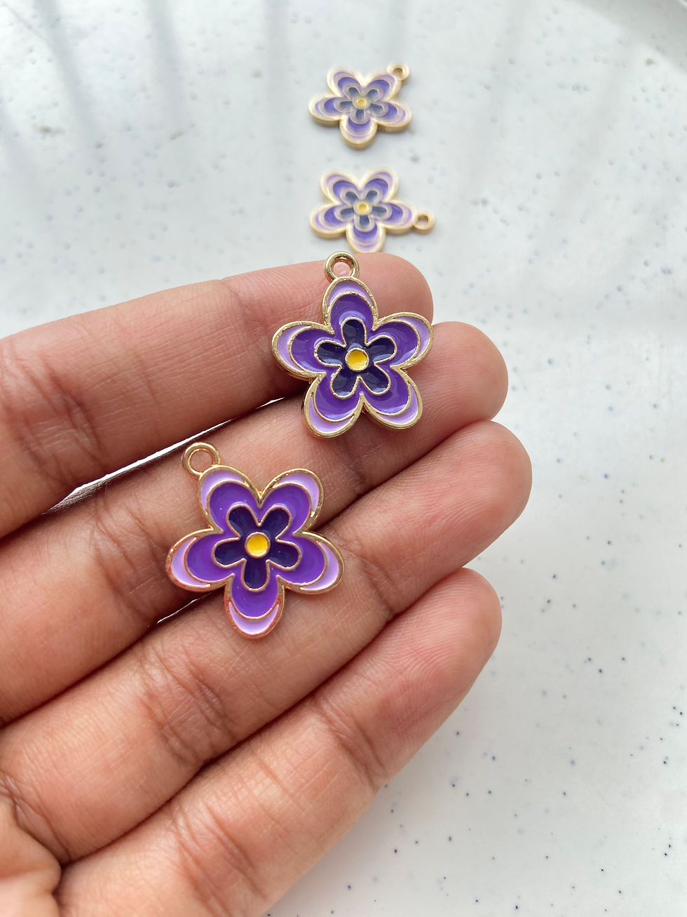 Thumbnail: Three color alloy flower enamel charm