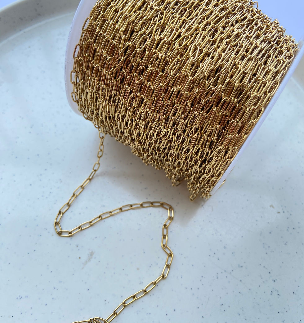 Thumbnail: 7*3.3mm-link, running paper clip chain anti-tarnish, PVD plating, (1 meter)