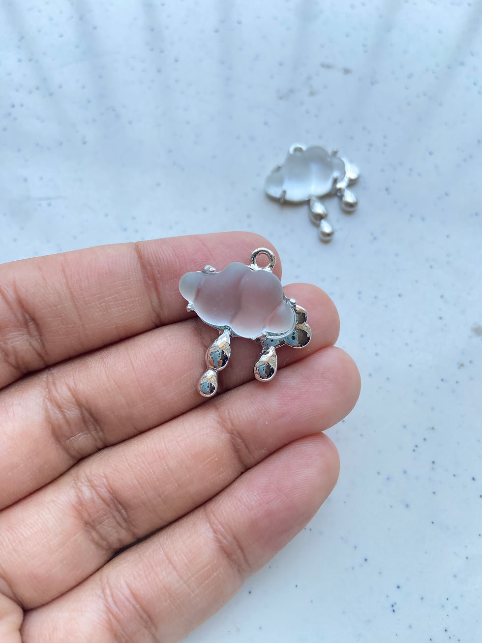 Thumbnail: Resin Matte Alloy Cloud Raining Lightning charm (1pc)