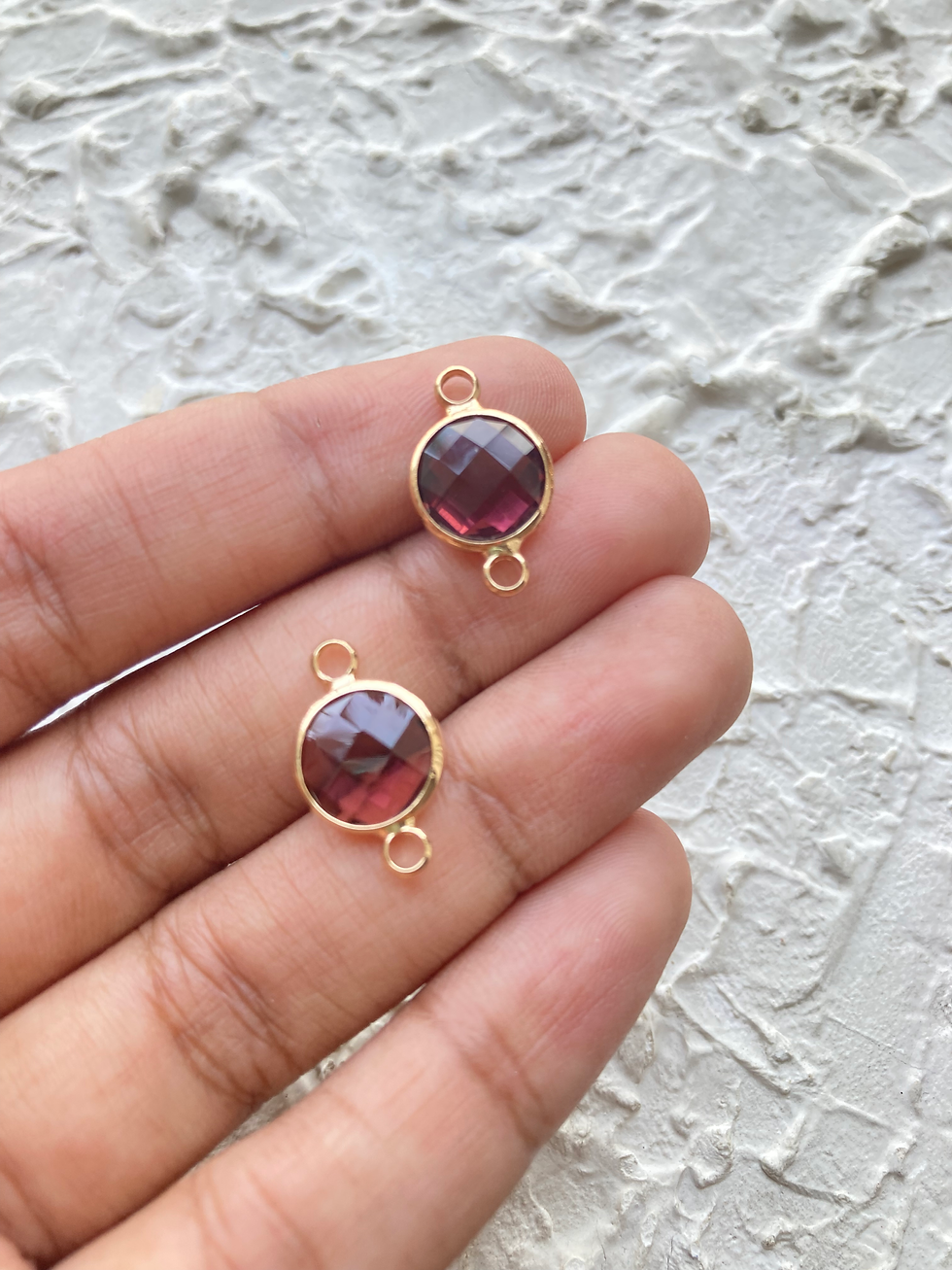 Thumbnail: 17.5*10.5*4.5mm, faceted glass small round charm