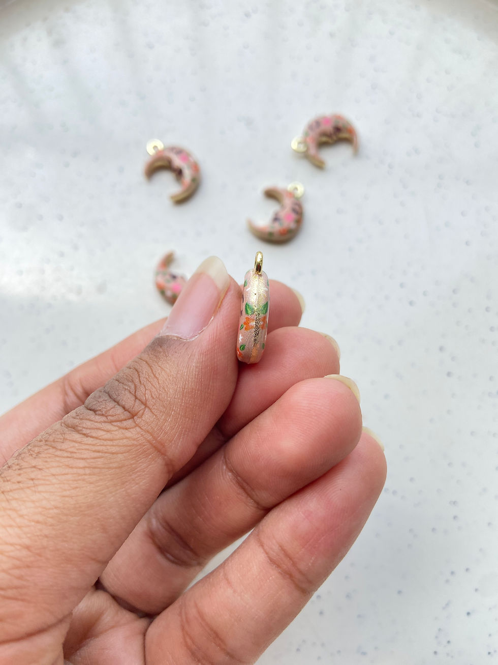 Thumbnail: Printed alloy moon charm (1pc)
