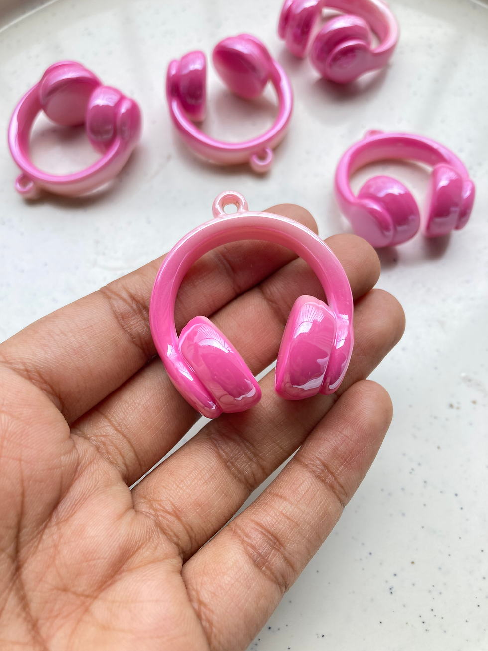 Thumbnail: Opaque acrylic mixed colour headset charm (1pc)