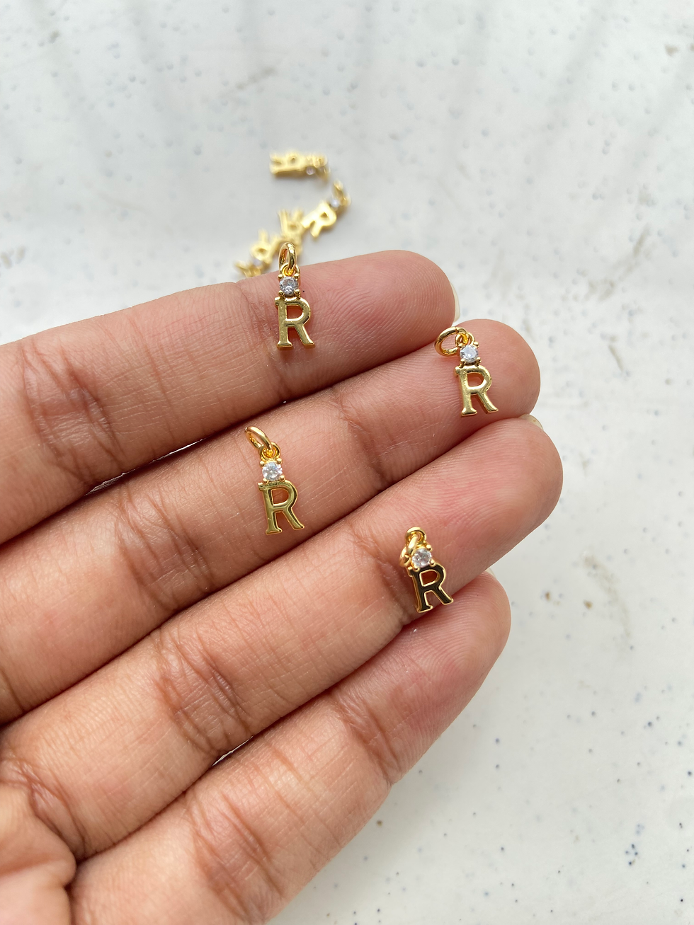 Thumbnail: Mini alphabet with small zircon charm