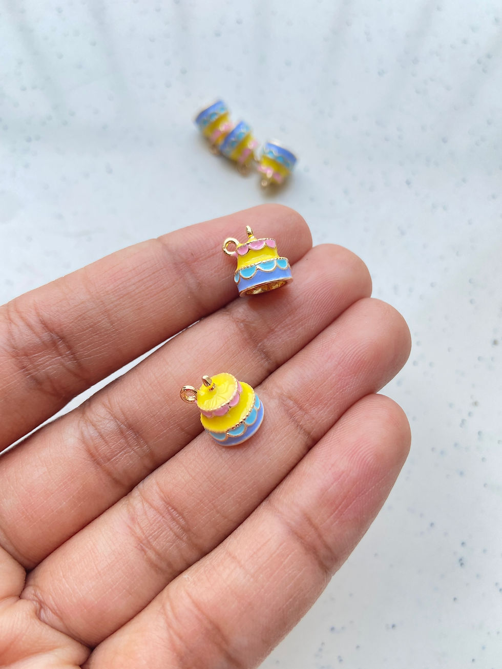 Thumbnail: 3D Enamel 2 tier cake charm