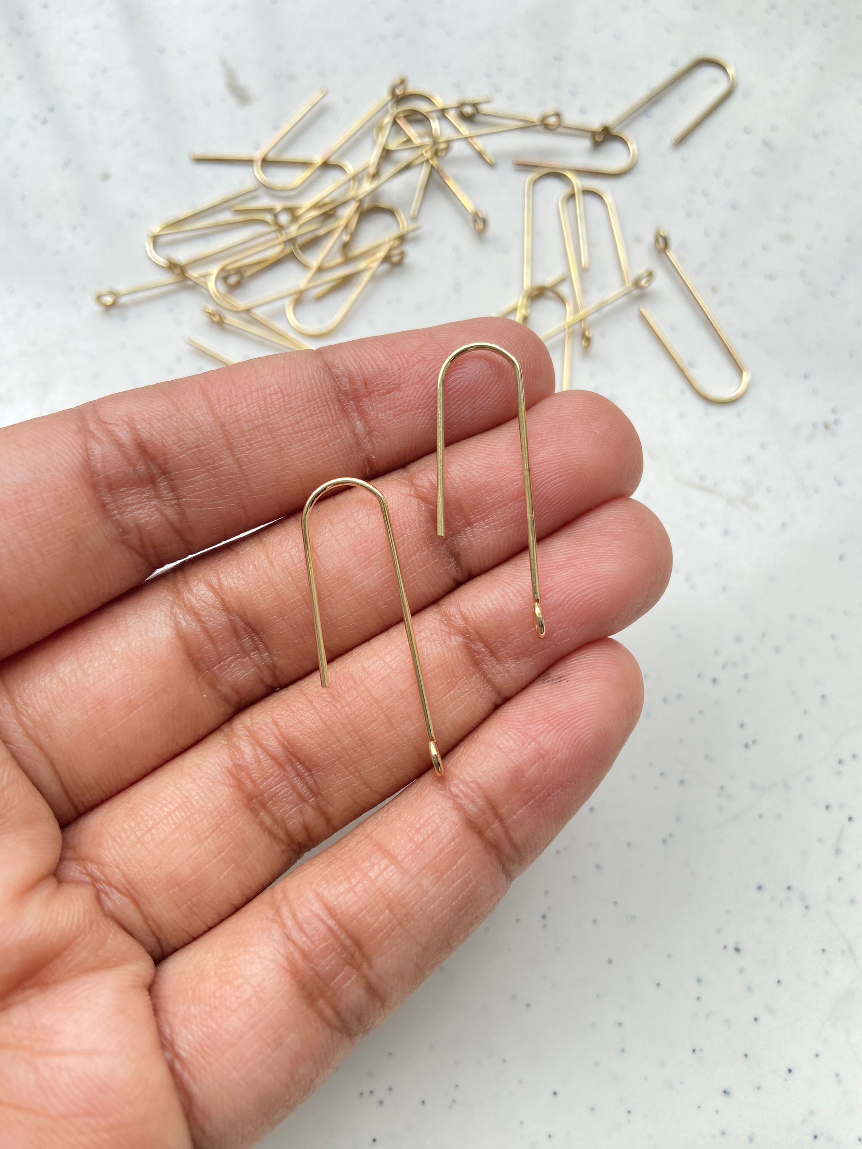 18k gold plated, 316 surgical stainless steel, 31mm long ear wire hooks (1pair)