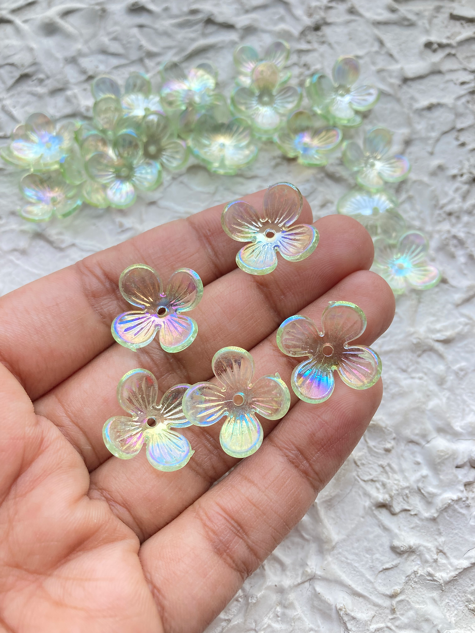 Thumbnail: Transparent acrylic flower bead caps