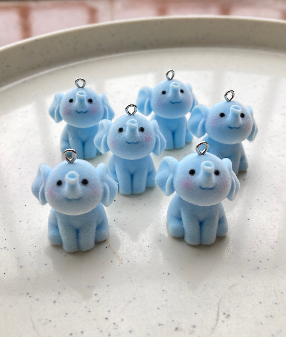 Thumbnail: Blue velvet 3D elephant charm
