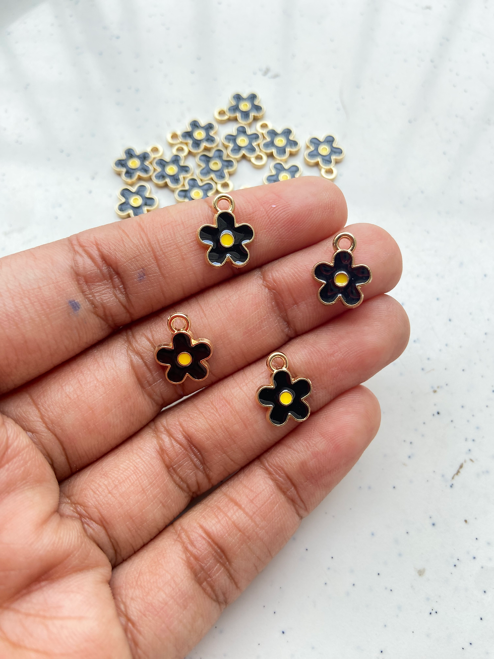Thumbnail: Colourful small enamel flower charm