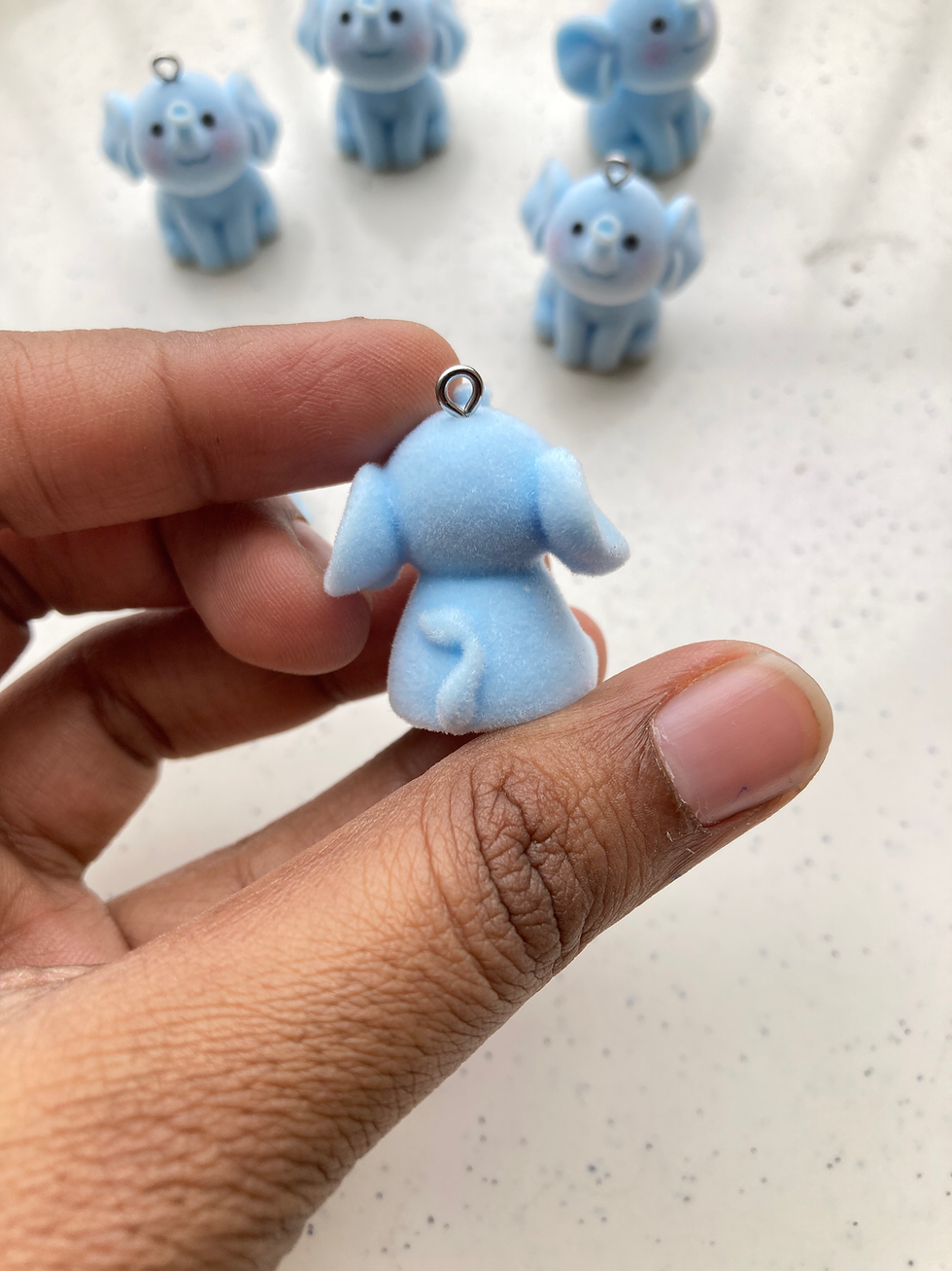 Thumbnail: Blue velvet 3D elephant charm