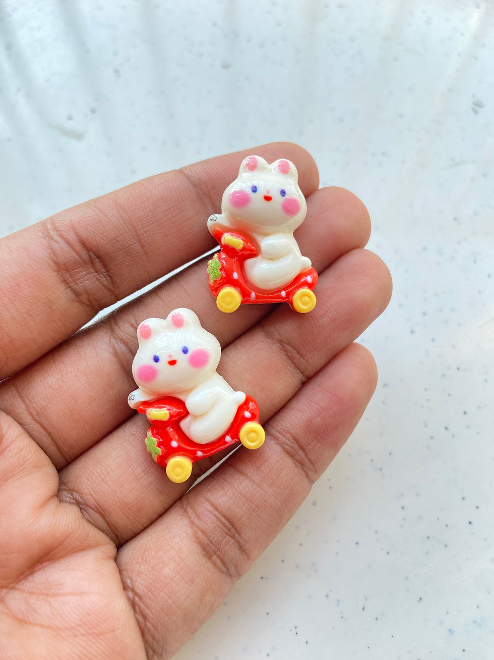 Thumbnail: Strawberry theme mix-bunny resin cabachon charm (no hook, no drill)