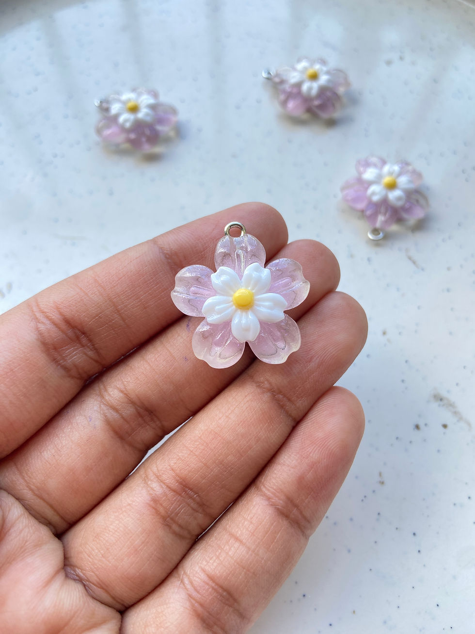 Thumbnail: Double flower resin charm