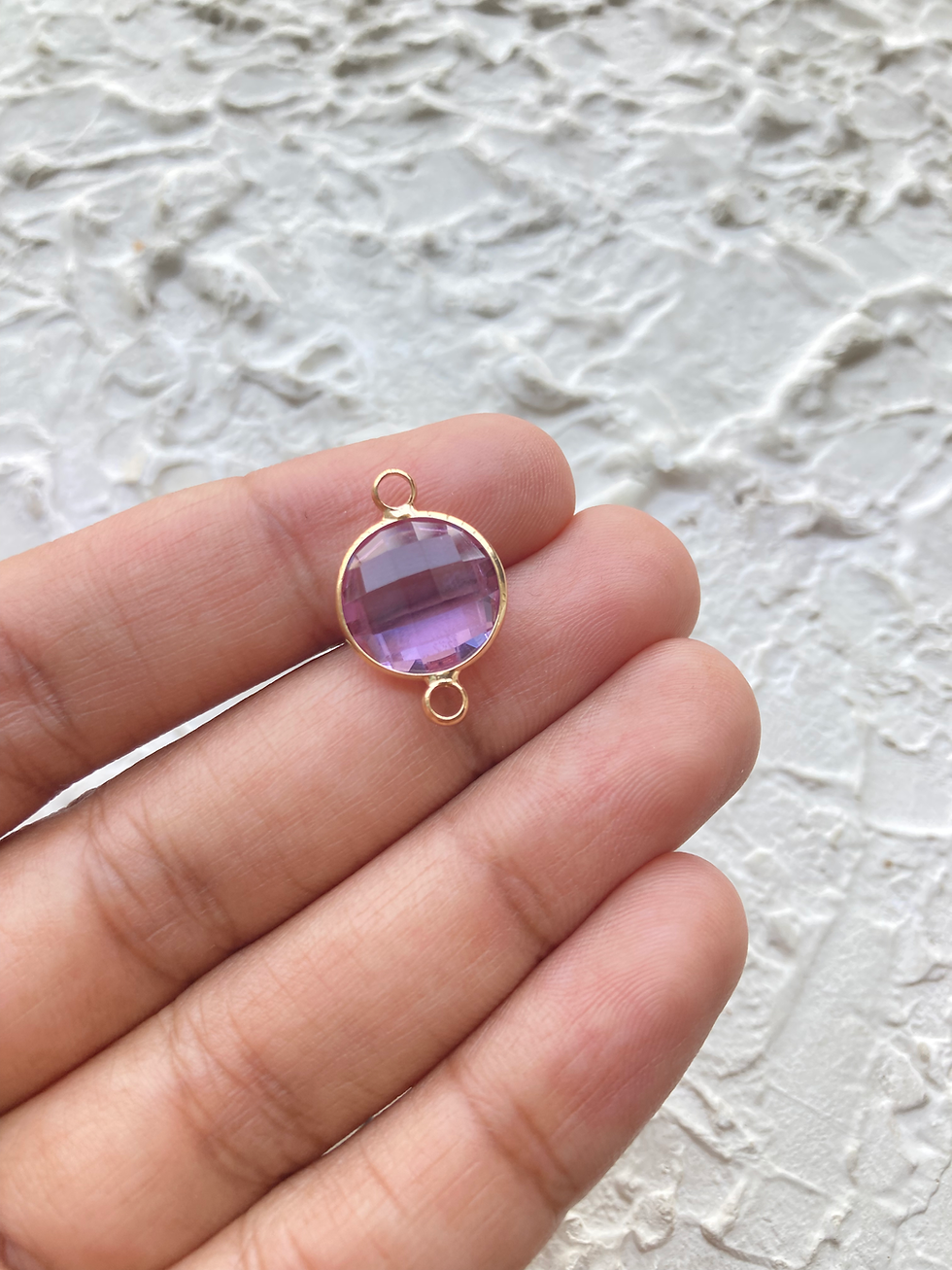 Thumbnail: Faceted glass round charm