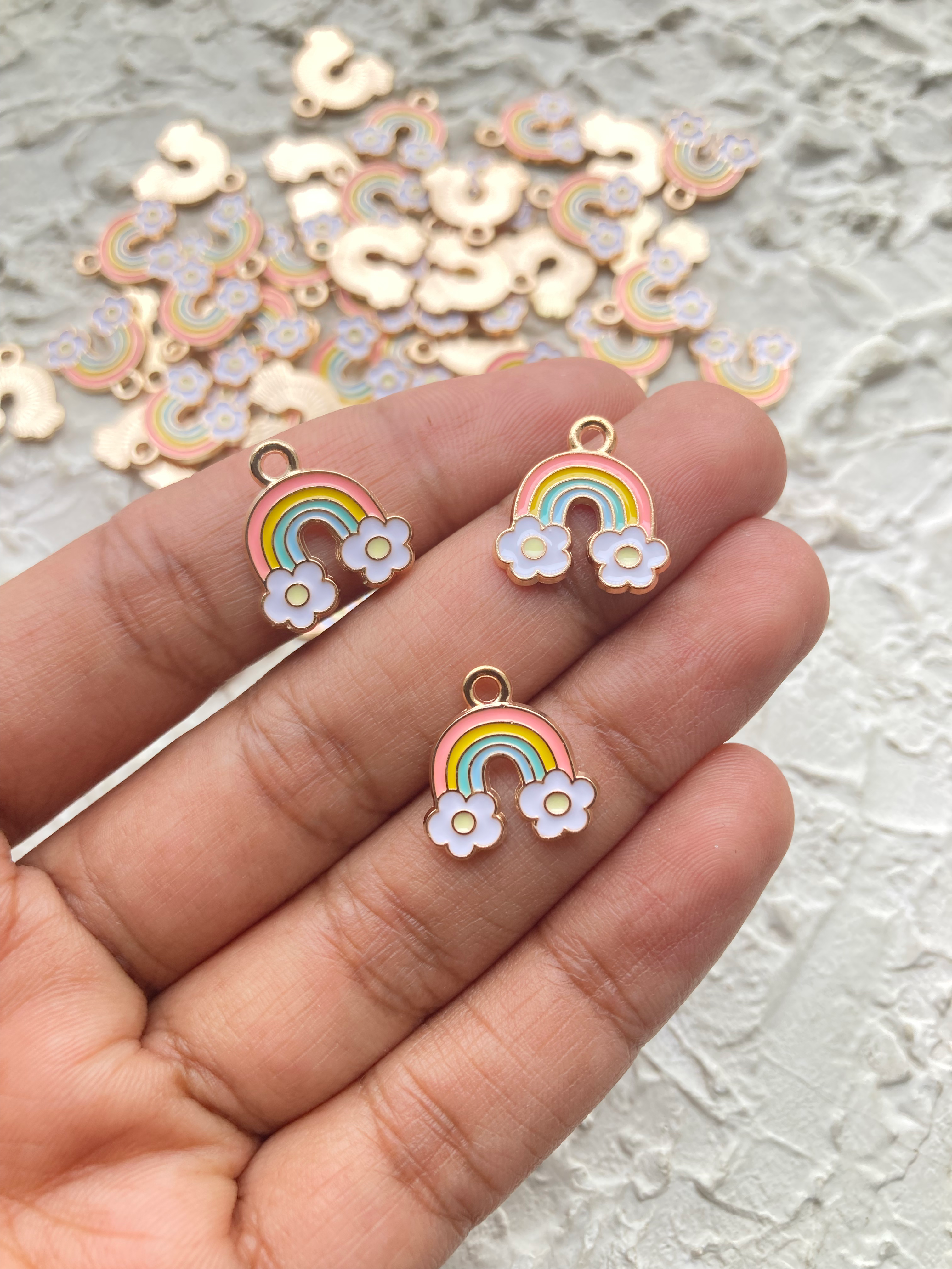 Enamel alloy rainbow charm