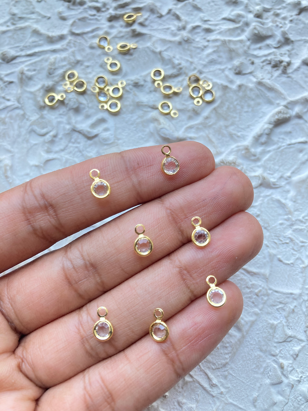 Thumbnail: Tiny colourful glass round charm