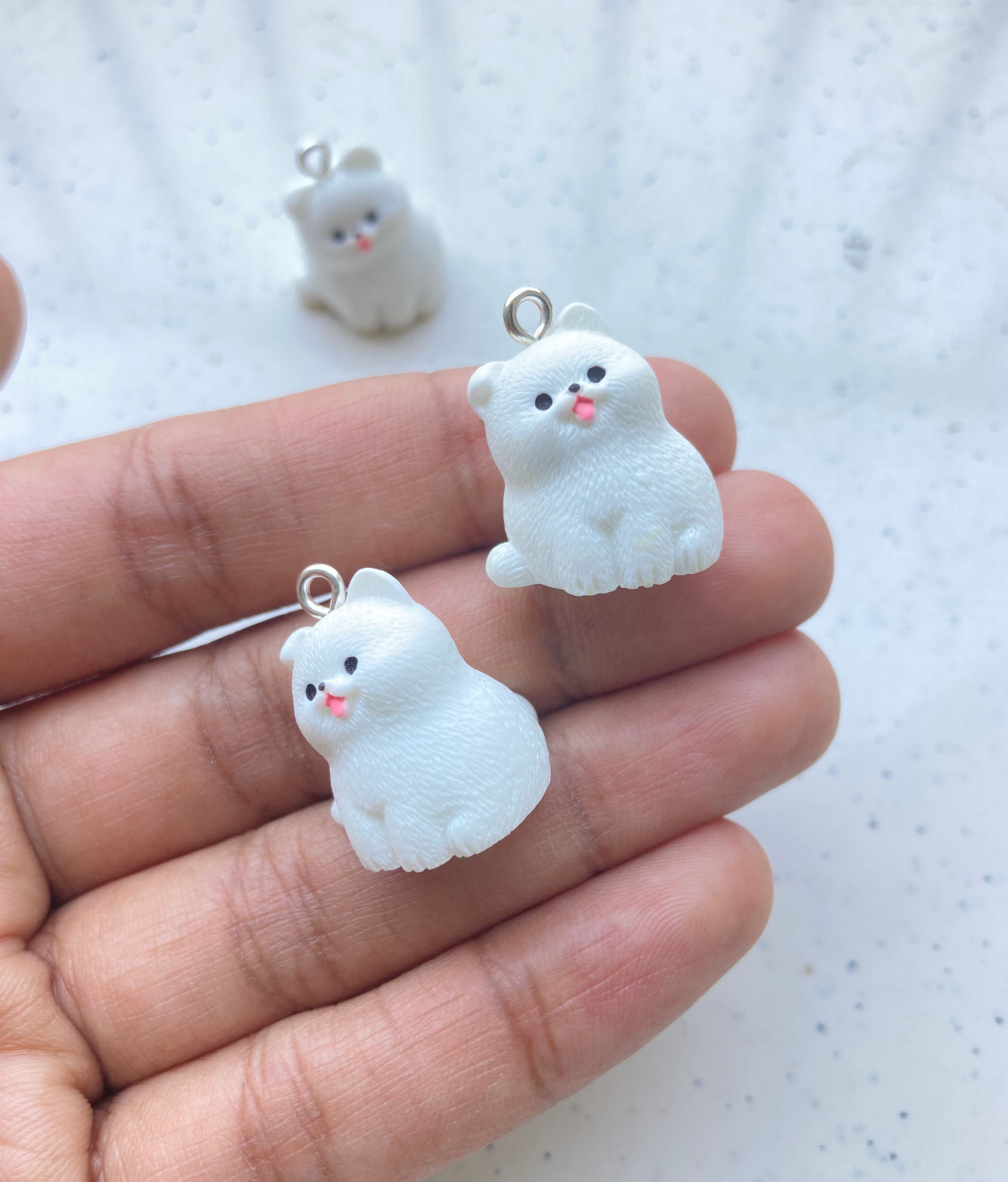 Resin 3D small dog charm