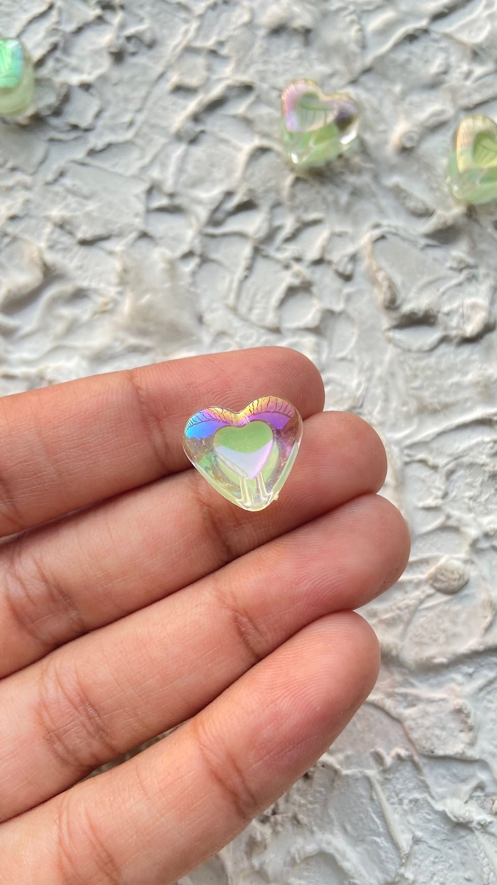 Thumbnail: Holographic colourful heart acrylic bead