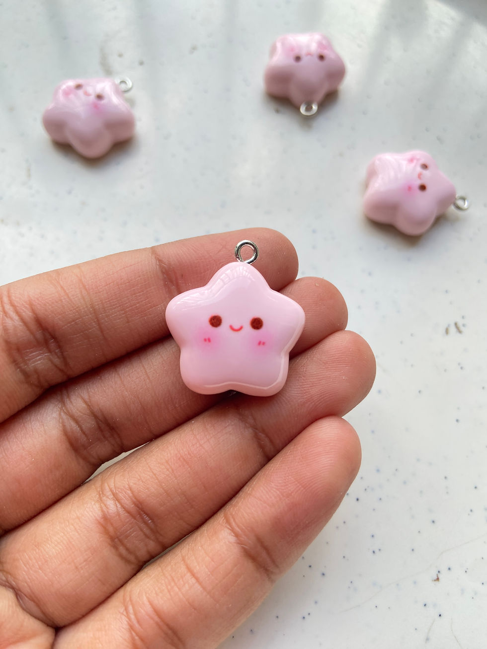 Thumbnail: Cute face resin star shape charm