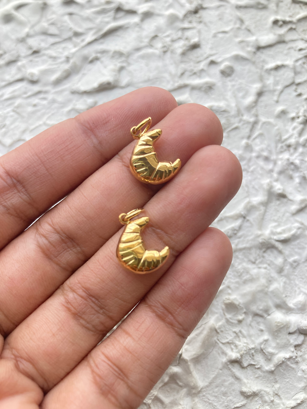 Thumbnail: 18k gold plated croissant charm