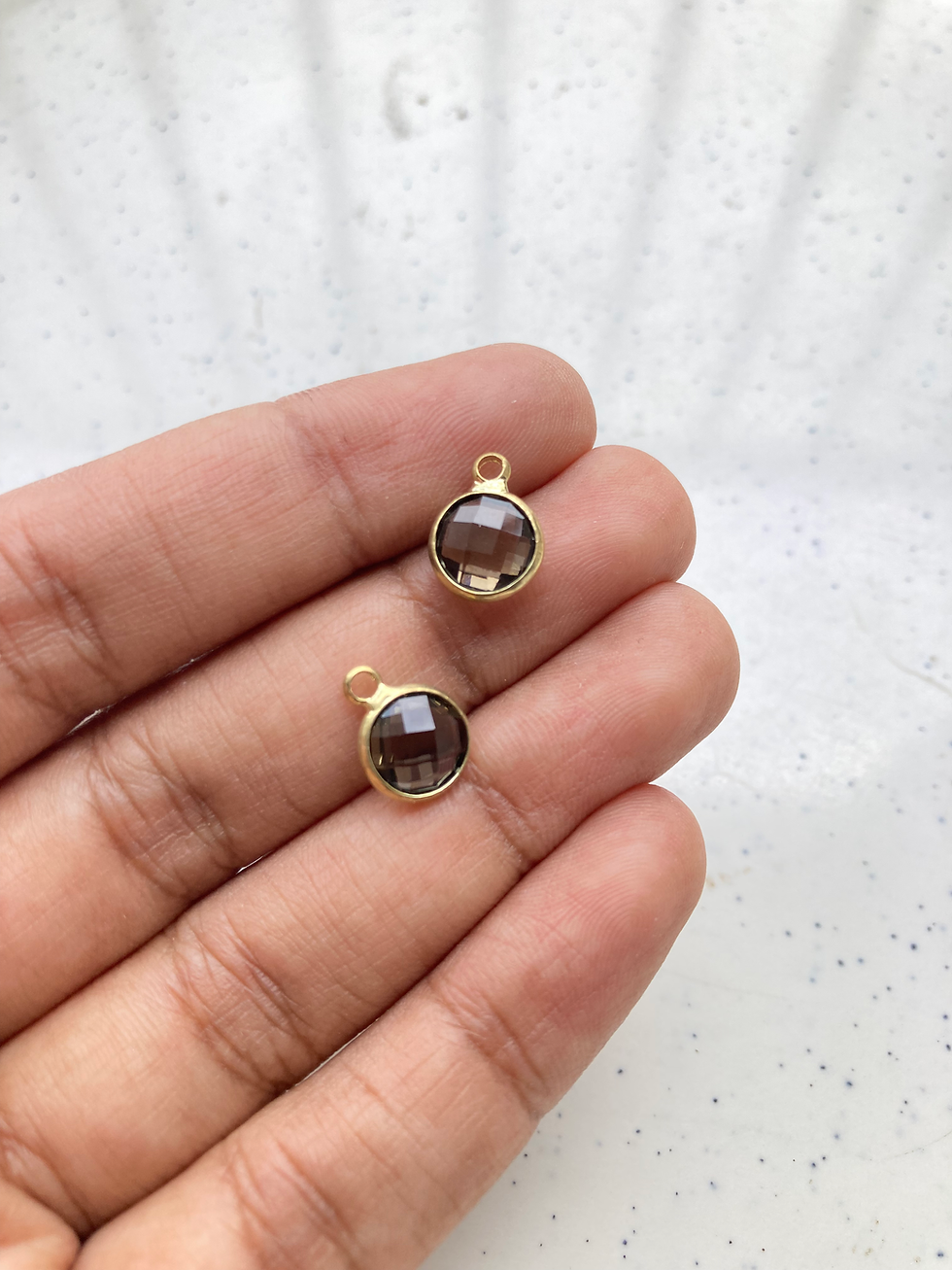 Thumbnail: 11.5*8.5mm, round colourful glass faceted charm