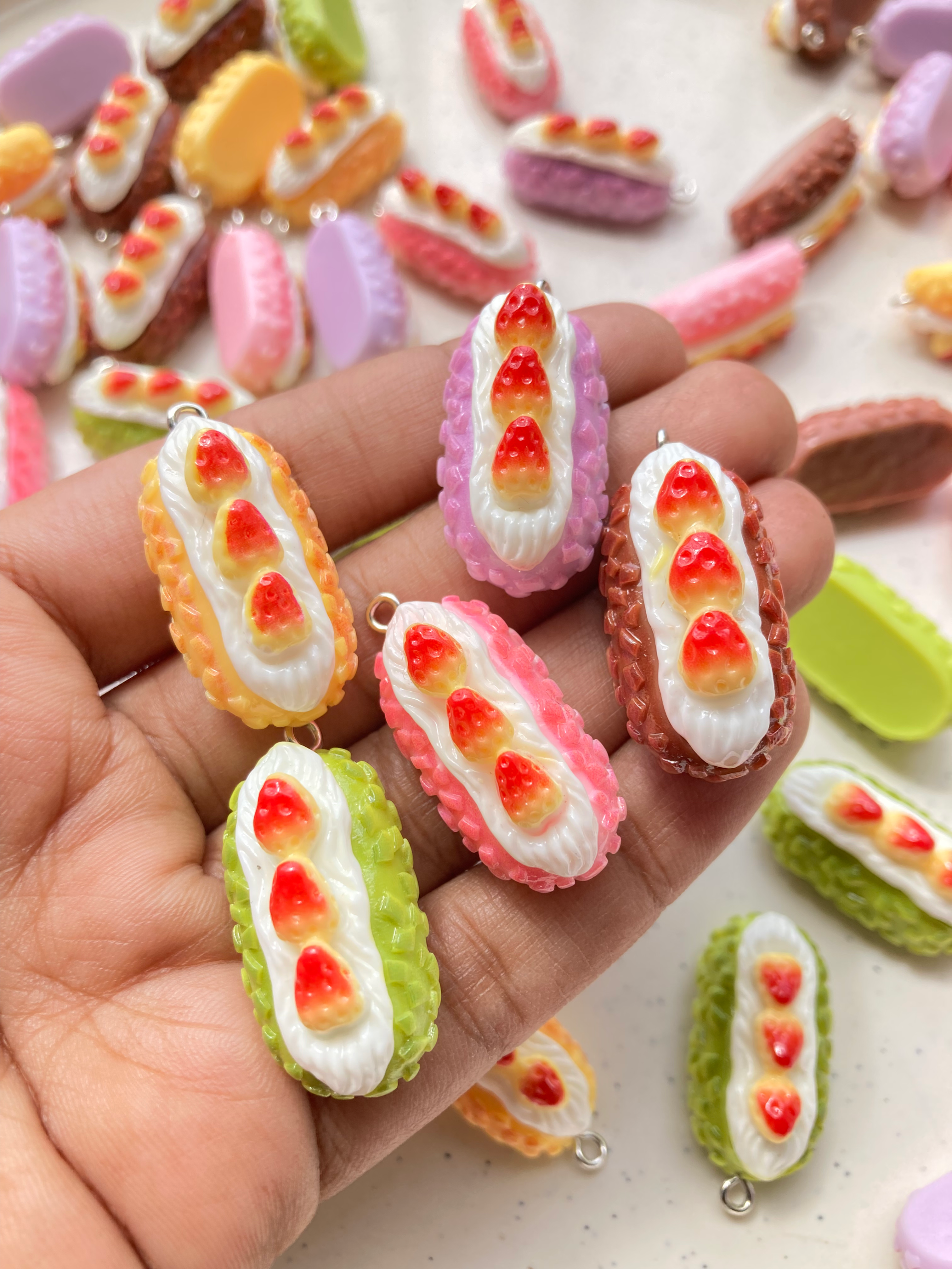 Cake roll resin charm