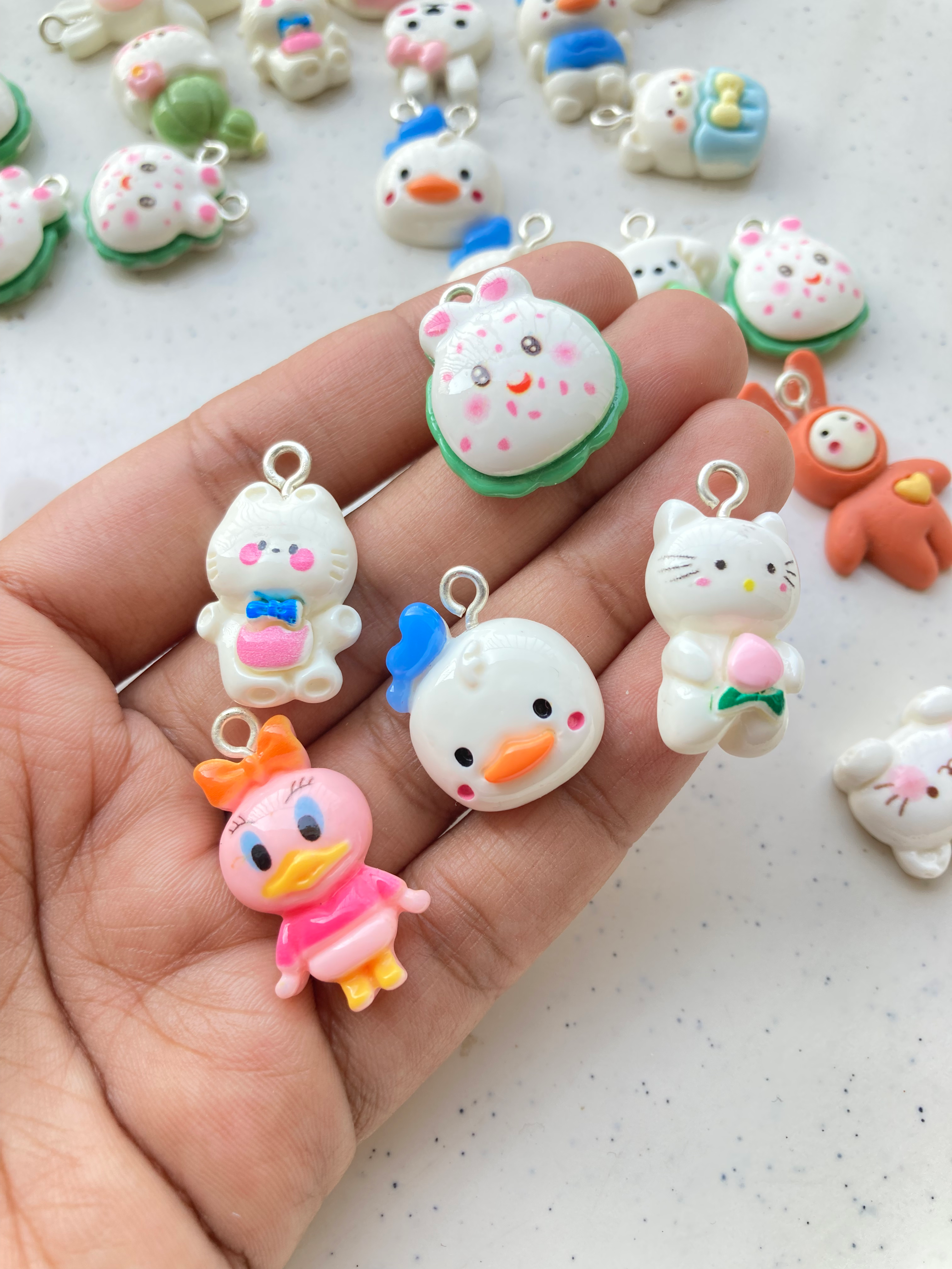 Mixed animal resin charm
