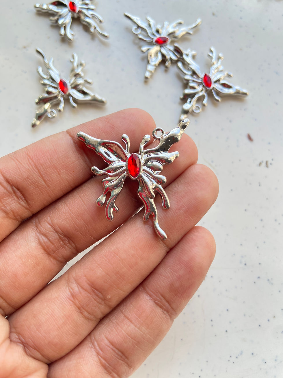 Thumbnail: Silver butterfly with zircon stone