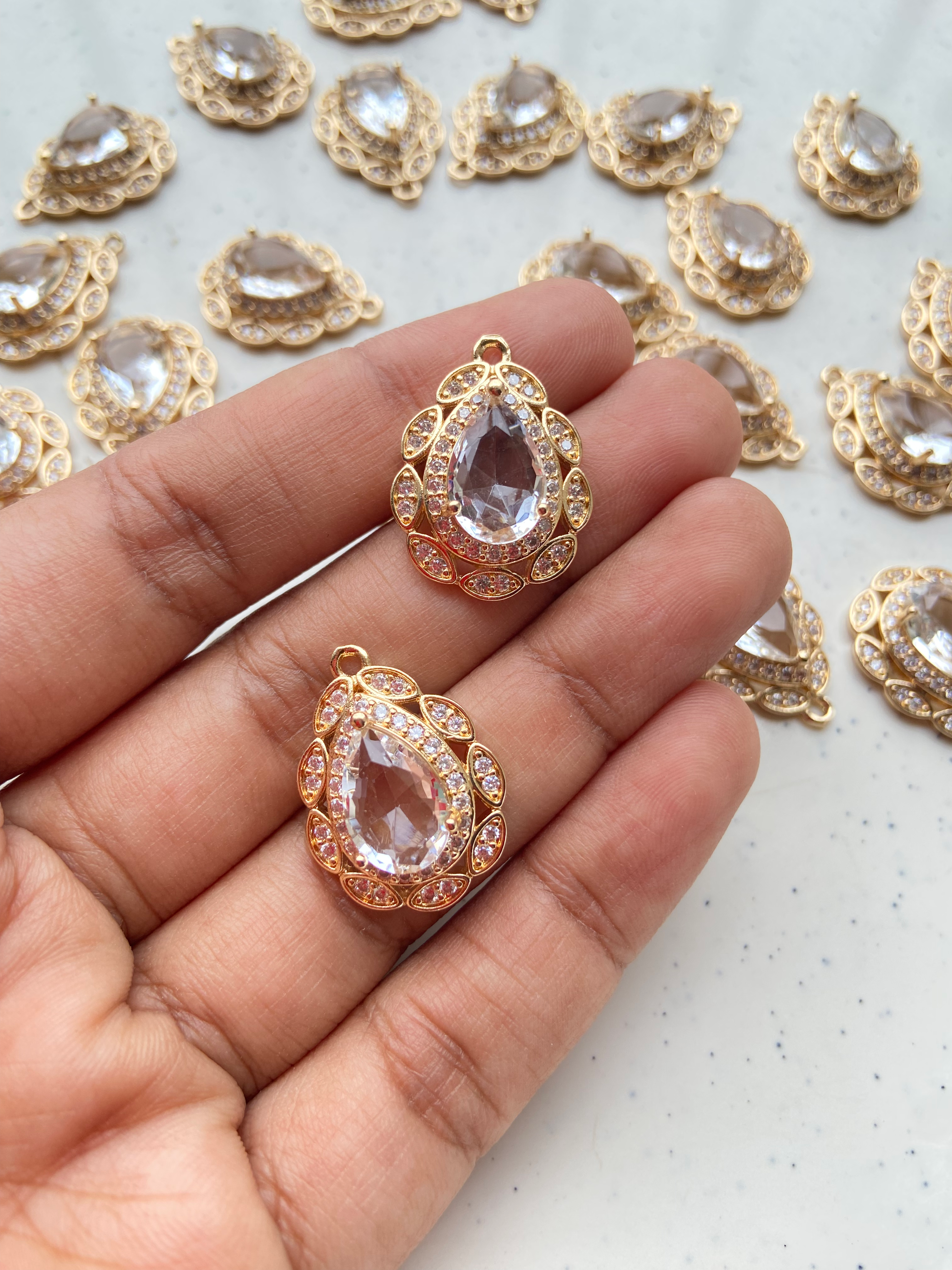 Big drop zircon charm