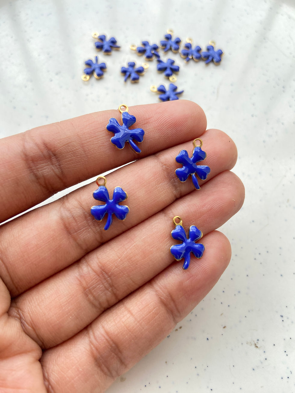 Thumbnail: 201 stainless steel, enamel clover charm