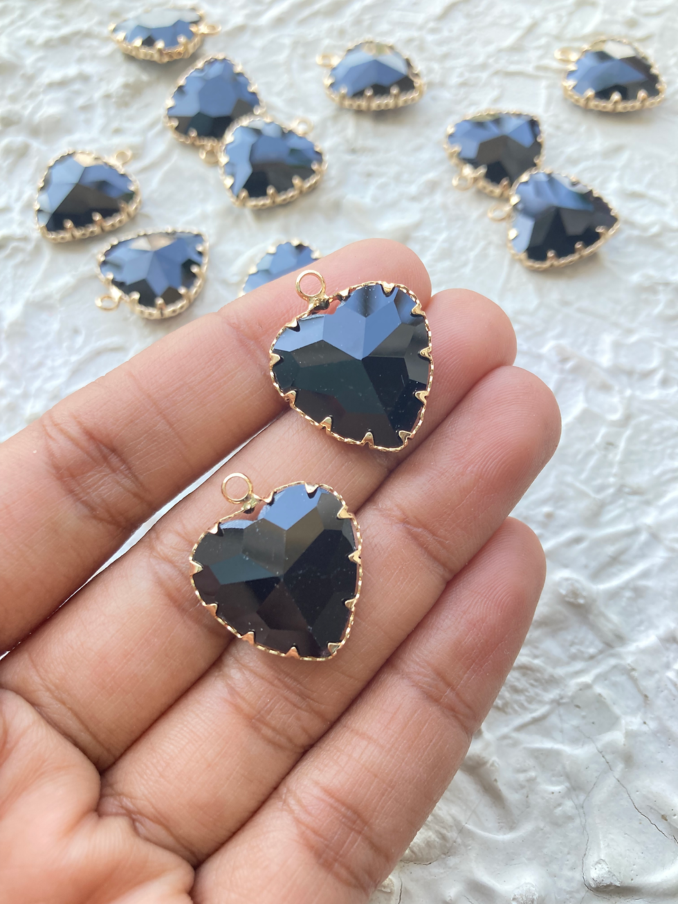 Thumbnail: Mix colour glass heart charm