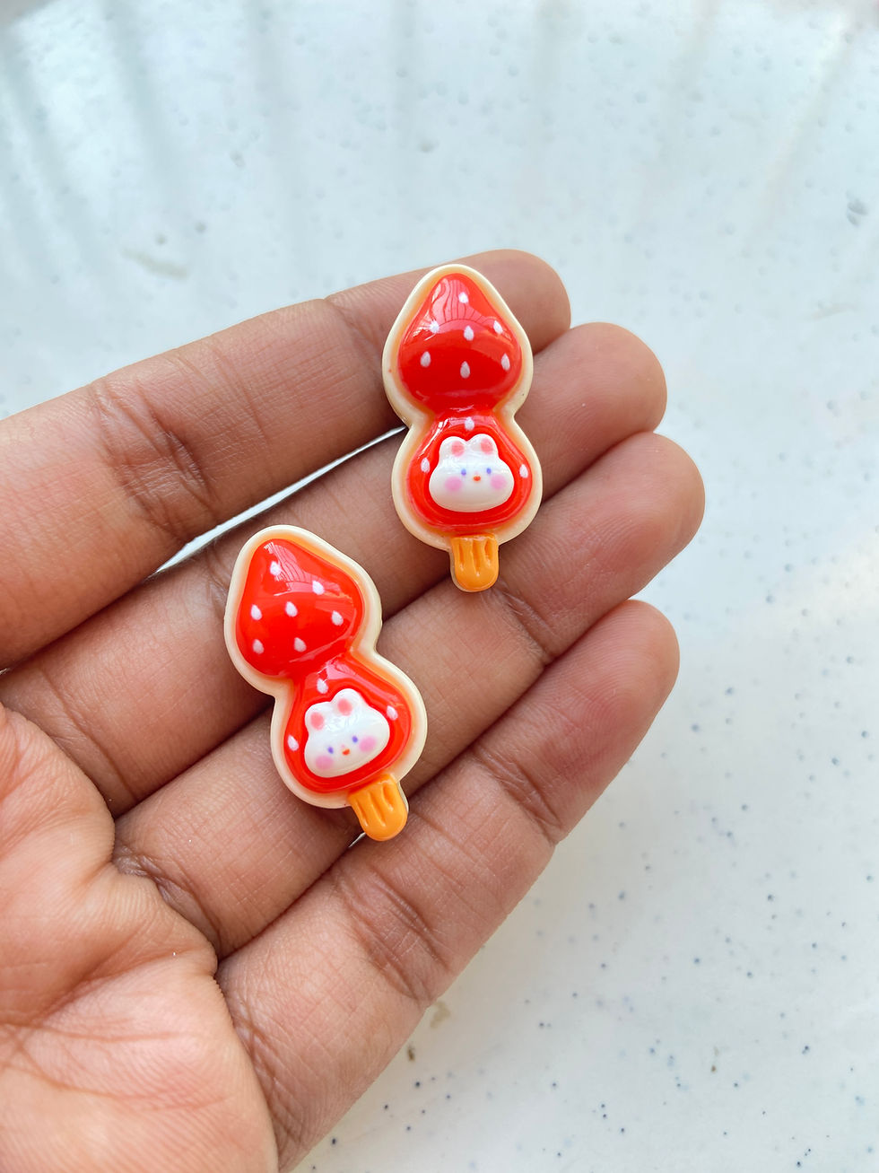 Thumbnail: Strawberry theme mix-bunny resin cabachon charm (no hook, no drill)