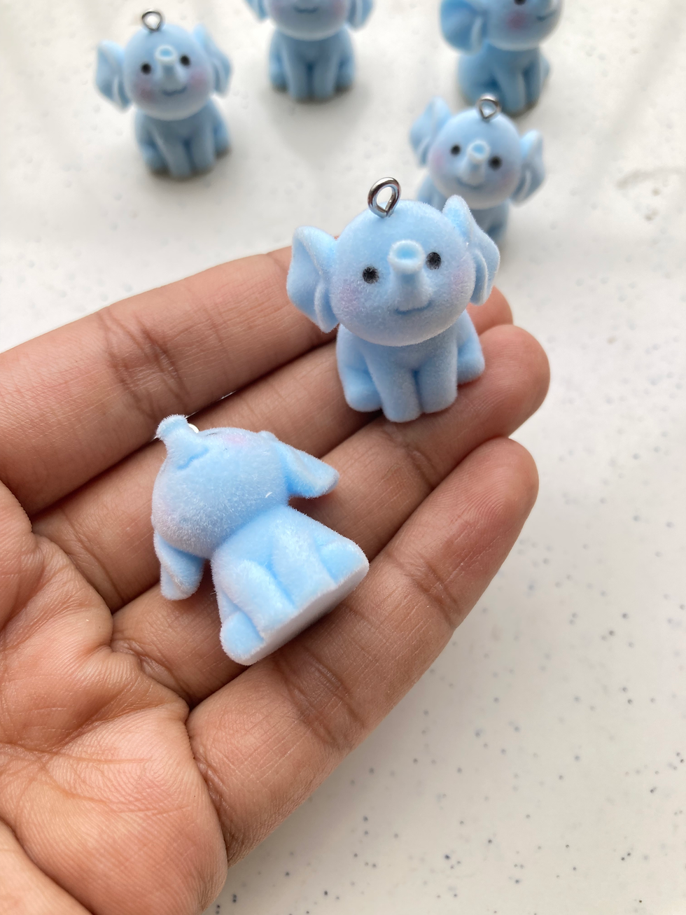 Thumbnail: Blue velvet 3D elephant charm
