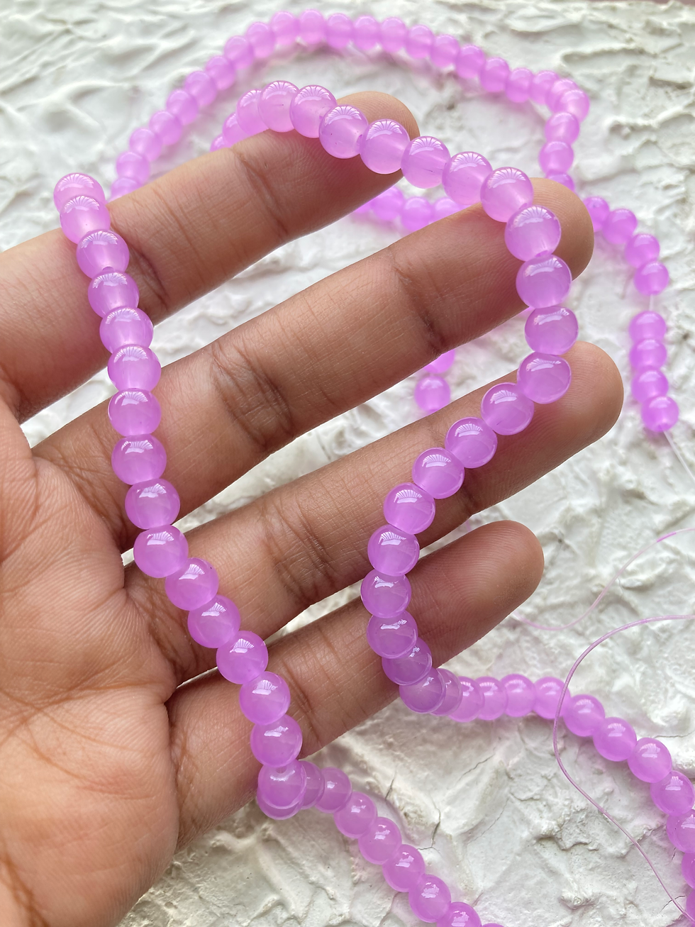 Thumbnail: Single colour 6mm glass round bead string