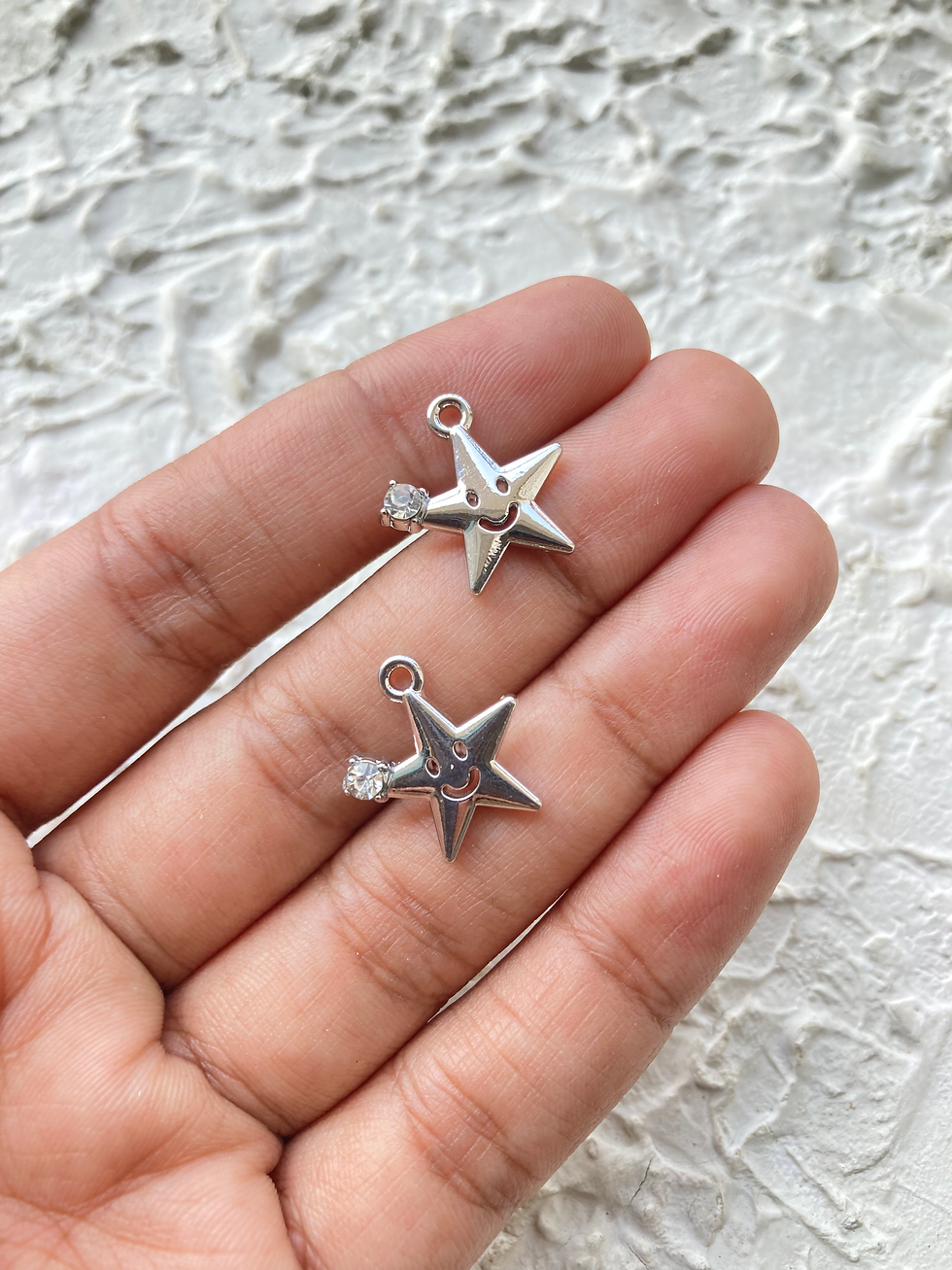 Thumbnail: Moon/star alloy zircon smiley charm